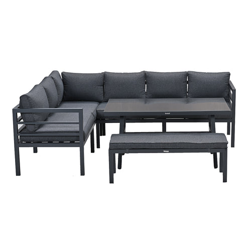 Bleco lounge-diningset - carbon black/reflex black - 7 personen - vtwonen shop