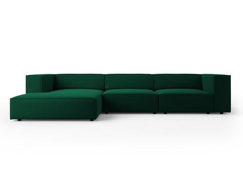 Cosmopolitan Design linker hoekbank Arendal 4-zits, flueel, flessengroen - 166x284x70cm