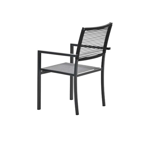 Garden Impressions tuinstoel Tess zwart - 4 stuks - stapelbaar