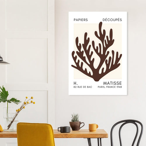 Artfulprints Poster Matisse – Coral harmony brown   - 30x40 cm - Bruin