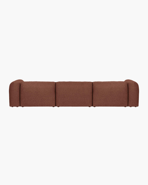 noo.ma Yaro 4-zits bank - Brick Red Bouclé, zachte zit