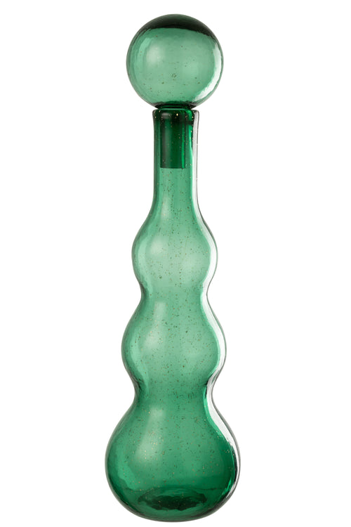 J-Line decoratie Fles + Stop Carol - glas - groen - large