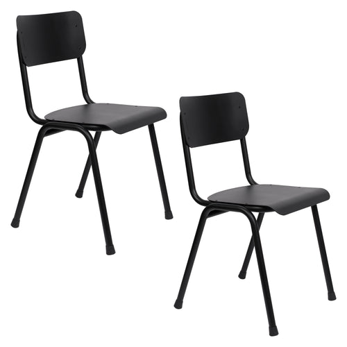 Zuiver Back To School Tuinstoel Zwart - Set van 2 - vtwonen shop