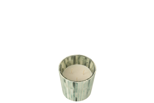 J-Line geurkaars Noa - Seaside Bliss - glas - lichtblauw - small - 45U
