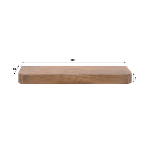 Giga Meubel Wandplank Carve - Bruin Hout - 100x25x8cm