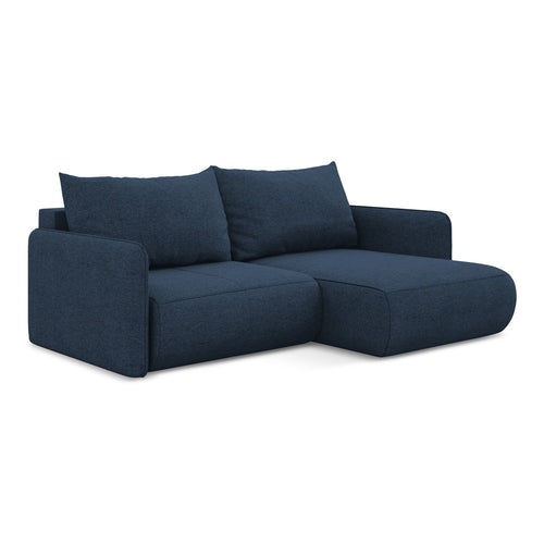 LaMiaSofa hoekbank rechts Palermo - chenille stof - koningsblauw - 207x148x86