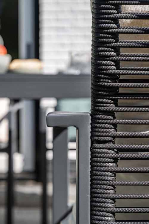 Cosmo dining fauteuil - rope donkergrijs - gevuld textileen