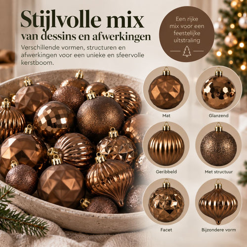 Mica Decorations Bal Onbreekbaar Goud 40 Stuks - Kerstballenset met Diameter van 6 cm - Onbreekbare Kerstballen van Gerecycled Polystyreen - Mix van