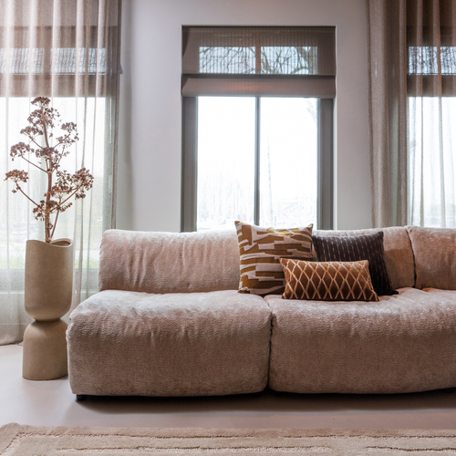 WOOOD vaas/plantenpot Mosi - Fiber Clay - Beige - 75x25 cm - vtwonen shop