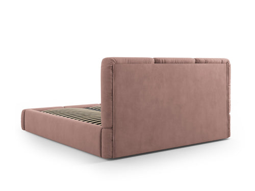 Cosmopolitan Design Opbergbed met hoofdeinde Nicolas 160x200cm, chenille, roze - 220x180x100cm