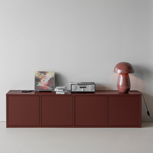 WOOOD tv meubel Merel - Grenen - Bordeauxrood - 49,5x198x39,5