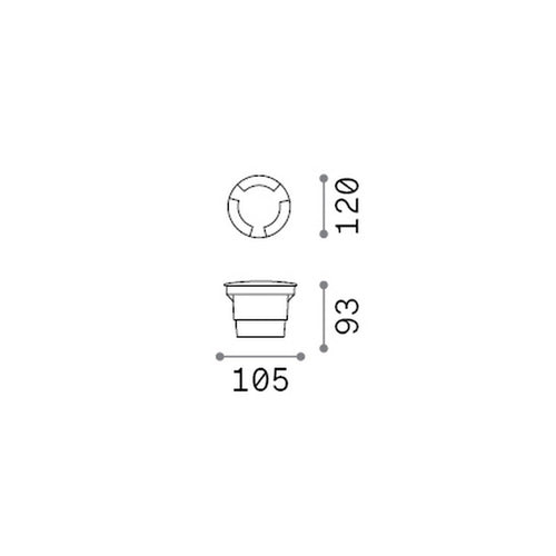 Ideal Lux WAY 12 cm ronde 3-richtings inbouwgrondlamp voor buiten, zwart 1x GX53 IP67