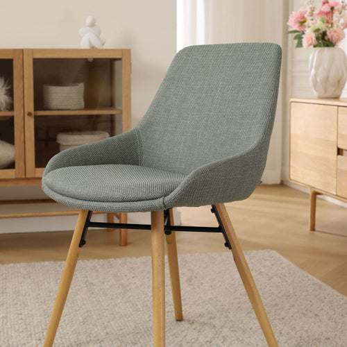 Nolon Nena-Isa Eetkamerstoel Saliegroen - Stof - Houten Poten - vtwonen shop