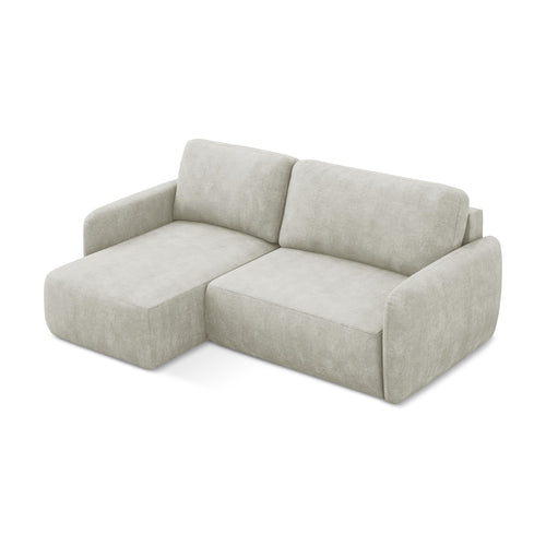LaMiaSofa hoekbank links Corle - chenille stof - parel - 207x148x86