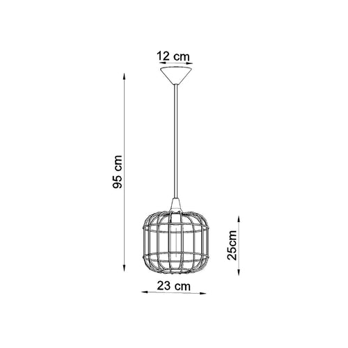 Sollux Lighting Hanglamp CELTA zwart - 23x23x95cm