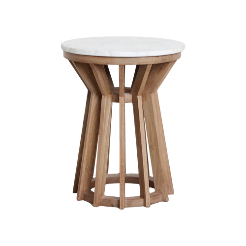 Raw Materials Sarawak marmeren bijzettafel - wit