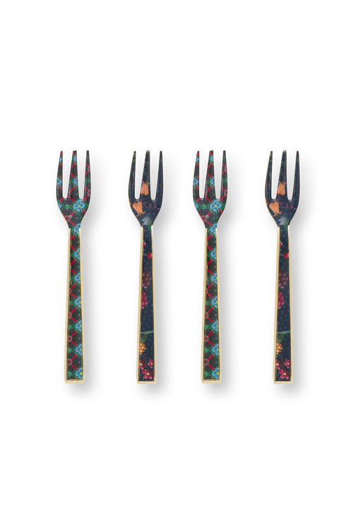 Pip Studio - Berry Blues - Set van 4 Gebaksvorkjes Emaille - 14,5cm