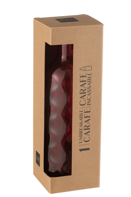 J-Line decoratie fles Gehamerd - kunststof - rood - giftbox - vtwonen shop