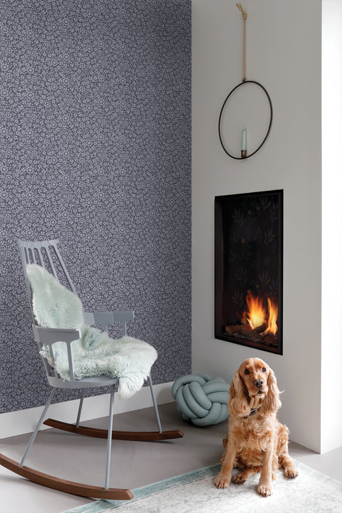 ESTAhome behang bloemetjes blauw - 50 x 900 cm - 131668 - vtwonen shop