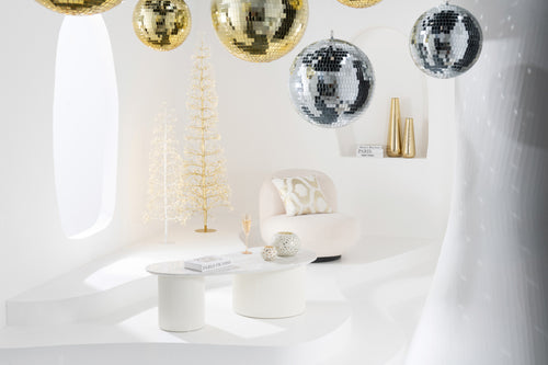 J-Line decoratie Boom - warm witte - ijzer - wit - large - vtwonen shop