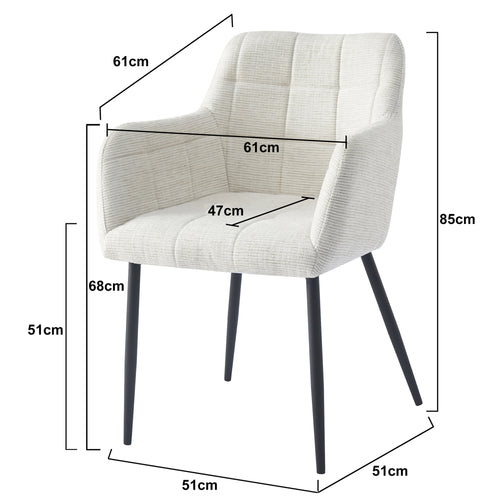 Livingfurn eetkamerstoel Bronco Sand - stof - set van 2 - vtwonen shop