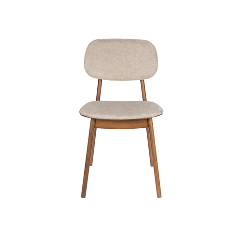 Dutchbone Marais Eetkamerstoelen Walnoot kleur/Beige - Set van 2
