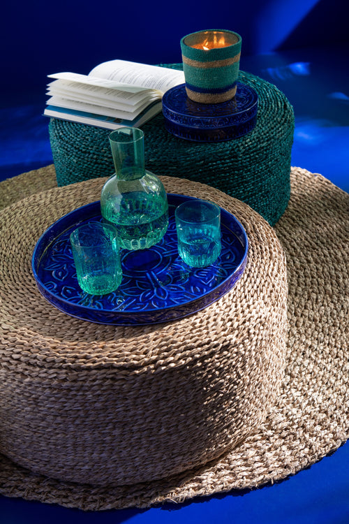 J-Line drinkglas Maya - glas - aqua - giftbox van 4