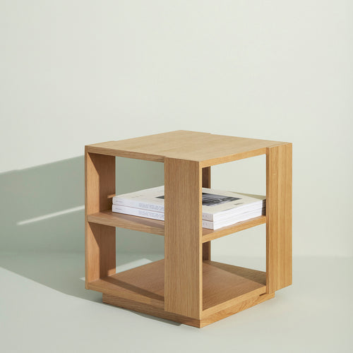 Hübsch bijzettafeltje Merge - mdf/eiken fineer - 37x37xh38cm