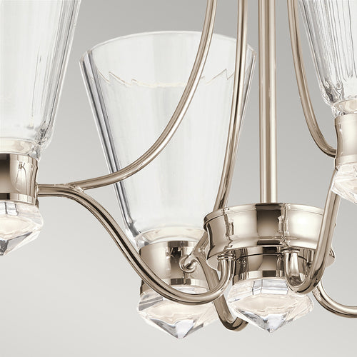 Elstead Kichler Kayva Geïntegreerde LED-plafondlamp met meerdere armen, gepolijst nikkel, 3000K, IP44