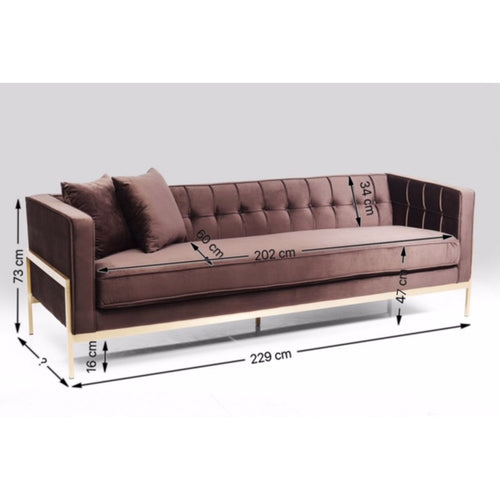 Kare Design Sofa Loft 3-Zits fluweel bruin - vtwonen shop
