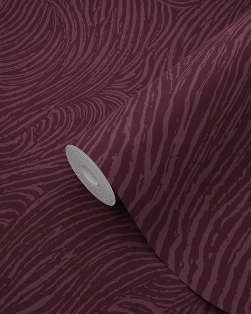 ESTAhome behang 3d golvende lijnen aubergine paars - 50 x 900 cm - 131367 - vtwonen shop