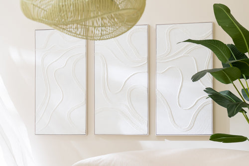 J-Line schilderij Nog - canvas/dennenhout - wit - 3 stuks - vtwonen shop