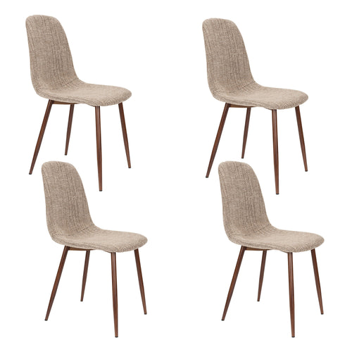 Housecraft Living Demi Eetkamerstoelen Gemêleerd Bruin - Set van 4
