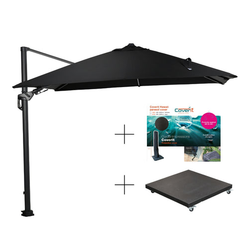 Garden Impressions Hawaii Lumen parasolset 300x300 LED verlichting zwart