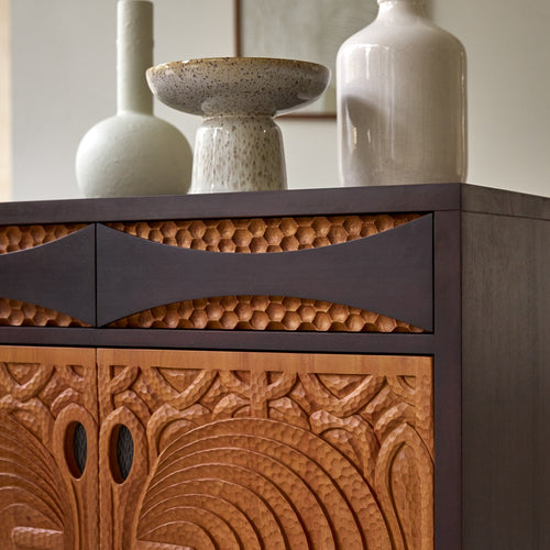 Tikamoon Massieve mahoniehouten buffetkast 93 cm - Bruin