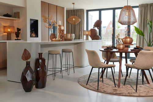 Light & Living eettafel QUENZA - Ø120x76cm - bruin - vtwonen shop