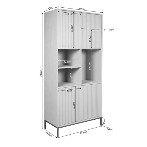 Starfurn  vakkenkast Madison - bruin - 45x90x200cm - vtwonen shop