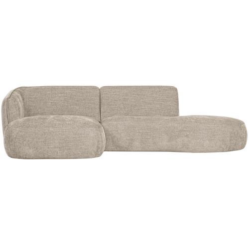 WOOOD chaise longue Polly - Polyester - Zand - 71x258x150/105 - vtwonen shop