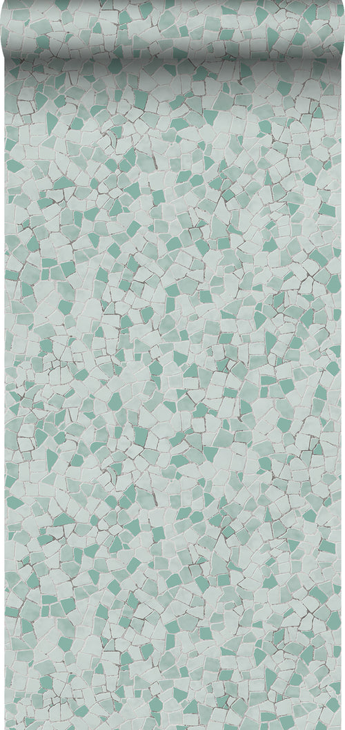 Sanders & Sanders behang mozaiek tegels blauwgroen - 53 cm x 10 m - 640013 - vtwonen shop
