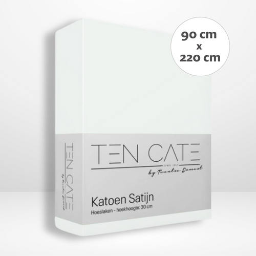 Ten Cate hoeslaken - 100% katoensatijn - 90x220 - wit - vtwonen shop