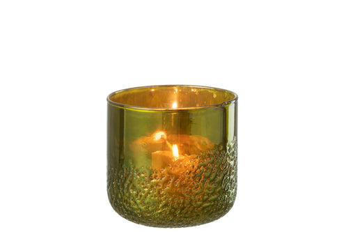 J-Line windlicht Spiegel - glas - groen - medium - vtwonen shop