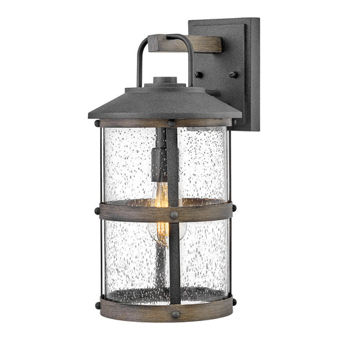 Elstead Hinkley Lakehouse Outdoor Wandlantaarn Verouderd Zink met Drijfhout Grijs, IP44