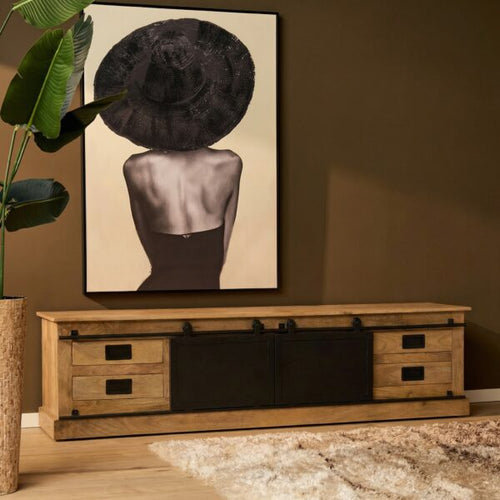 Starfurn Tv-meubel Fresno - Naturel Hout - 200x45x50cm