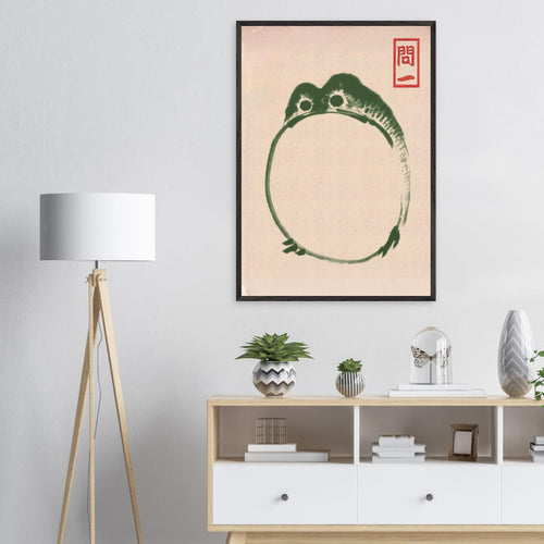 Artfulprints Poster Matsumoto Hoji - Frog III   - 30x40 cm - Donkergroen
