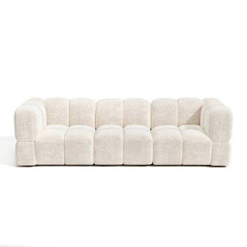 Sia Home - Modulaire bank NUBI - Fluweel met structuur - Crème - 570cm