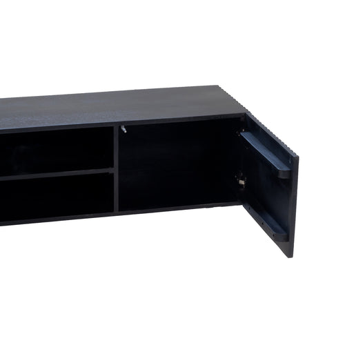 Giga Meubel Tv-meubel Roman - Zwart Mangohout - 150x40x35cm - vtwonen shop