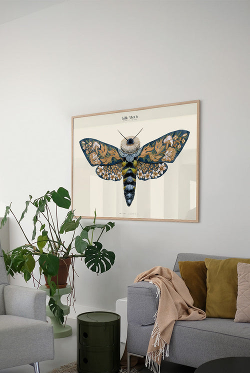 Matos - W. Morris inspired - Silk Moths No.13 - PSTR studio Kunst Poster - vtwonen shop