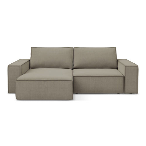 LaMiaSofa hoekbank links Livorno - textuurstof - donkerbeige - 257x148x82