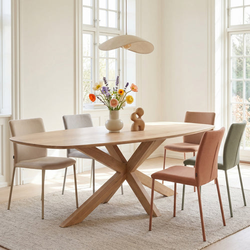 Starfurn Eettafel Nina - Deens Ovaal Naturel Hout - 210x100x76cm