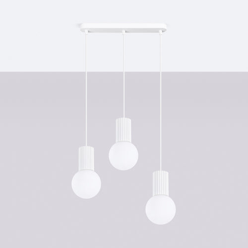 Sollux Lighting Hanglamp HALO 3L wit - 40x6x120cm